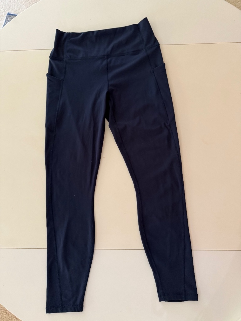 Fabletics Navy Blue Leggings with Side Pockets, Size L